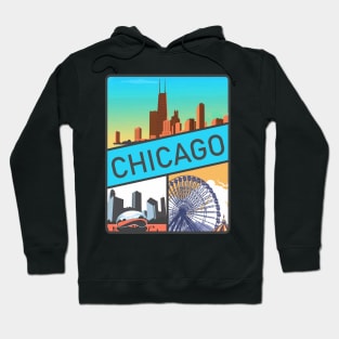 Vintage Style Chicago Decal Hoodie